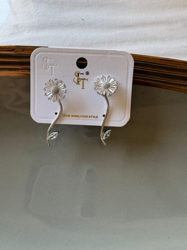 Floral Spark Silver Studs - Image 3