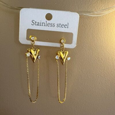 Leenzara  Golden Heart Dorp Earring