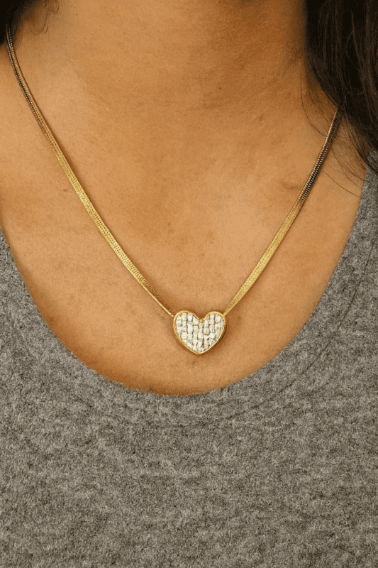 Golden heart layered neckpiece - Image 5