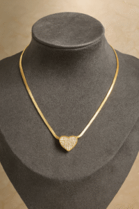 Golden heart layered neckpiece
