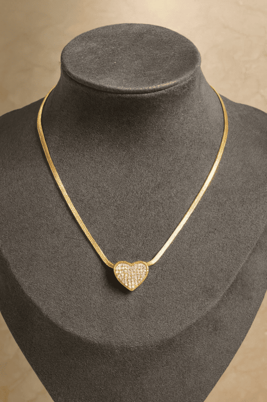 Golden heart layered neckpiece