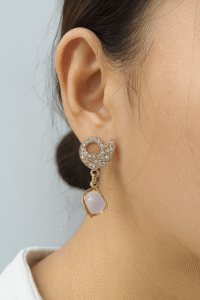 Leenzara Crystal Moon Drop Earrings - Image 2