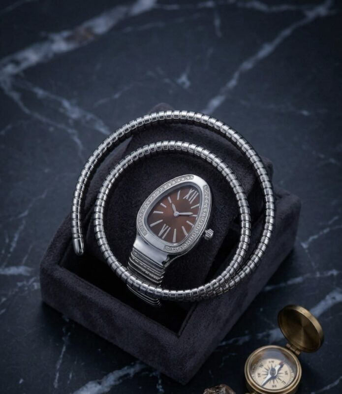 Women's Analog Crystal Oval Dial Bangle Watch - Image 2