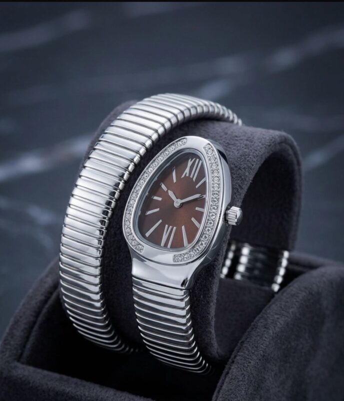 Women's Analog Crystal Oval Dial Bangle Watch