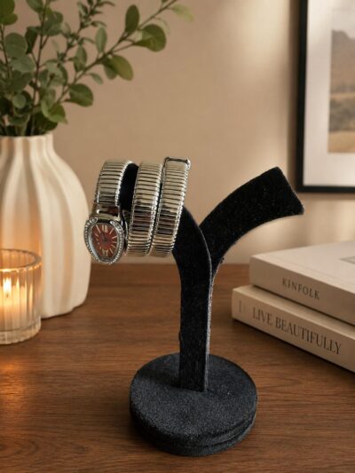 Women's Analog Crystal Oval Dial Bangle Watch - Image 4