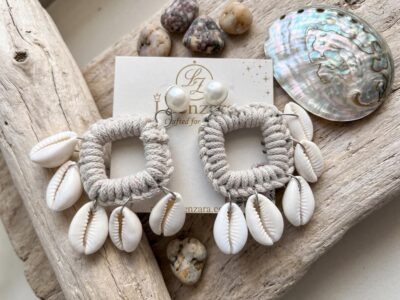 Boho  Shell Hoop Earrings - Image 3