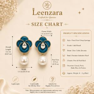 Pearl Bloom Drops Earrings(Blue) - Image 2