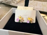 Korean Pearl Sun Flower Bloom Studs
