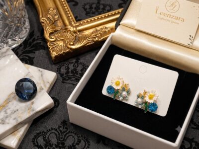 Korean Pearl Sun Flower Bloom Studs - Image 4