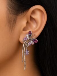 Lavender Flutter  Butterfly Drop Earring - Image 2