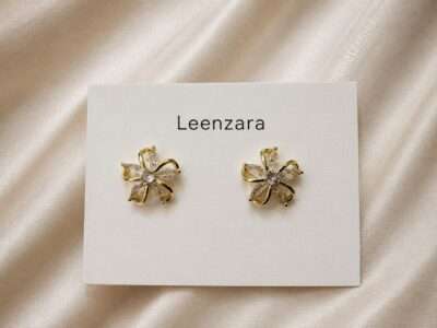 Floral Crystal Stud Earrings