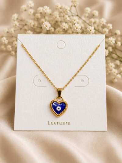 Leenzara Evil Eye Heart Necklace