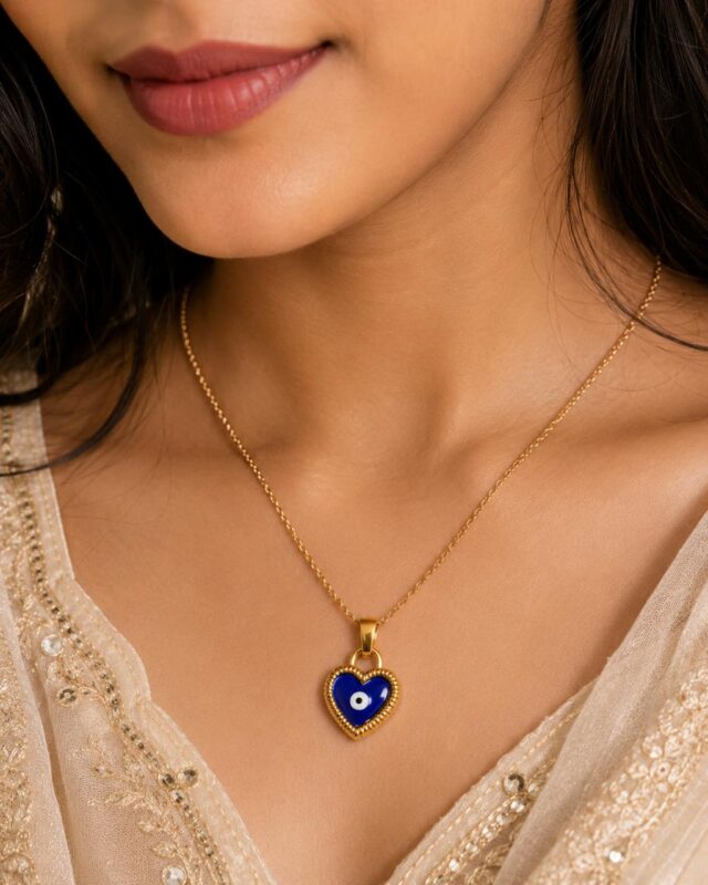 Leenzara Evil Eye Heart Necklace - Image 3