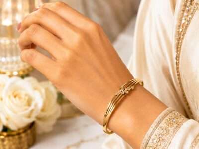 Royal Wave Golden Bracelet for Women | Elegant Fashion Jewellery