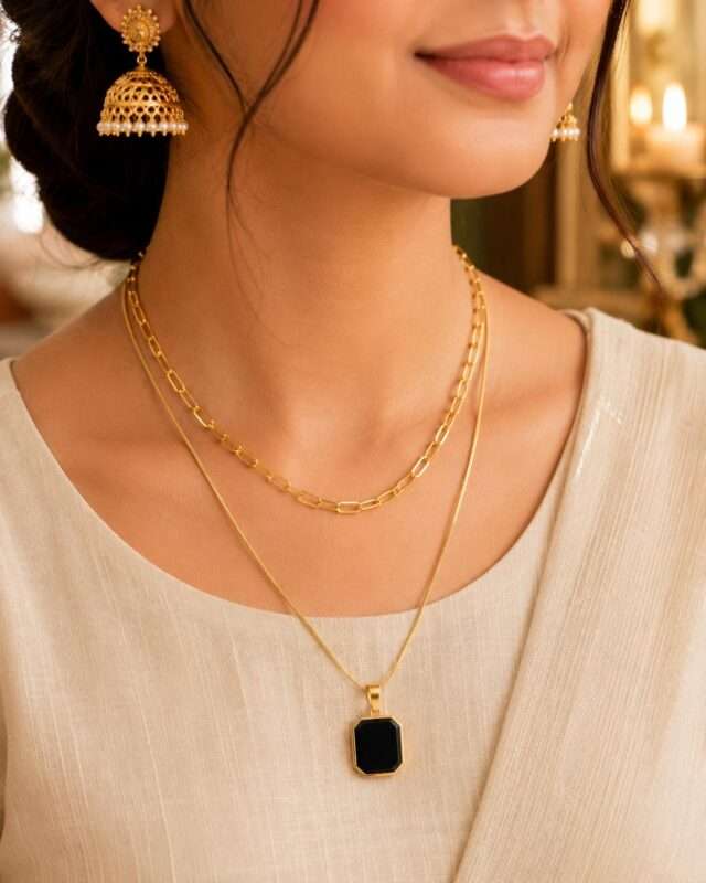 Midnight Golden Layered Necklace - Image 2