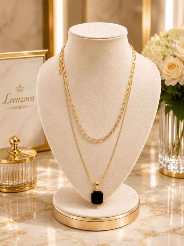 Midnight Golden Layered Necklace - Image 4