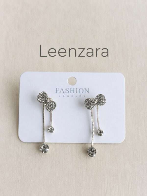 Leenzara Silver Bow Earrings