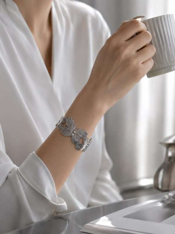 Silver Butter fly Bracelet - Image 2