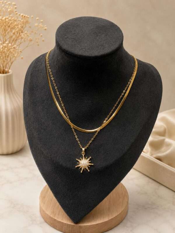 Layered Gold Star Necklace - Image 3