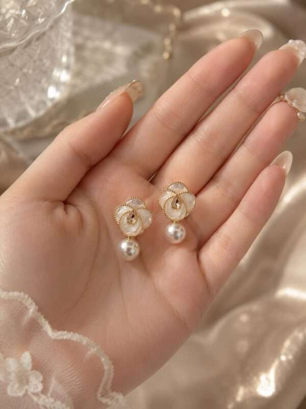 Pearl Bloom Drops Earrings - Image 3