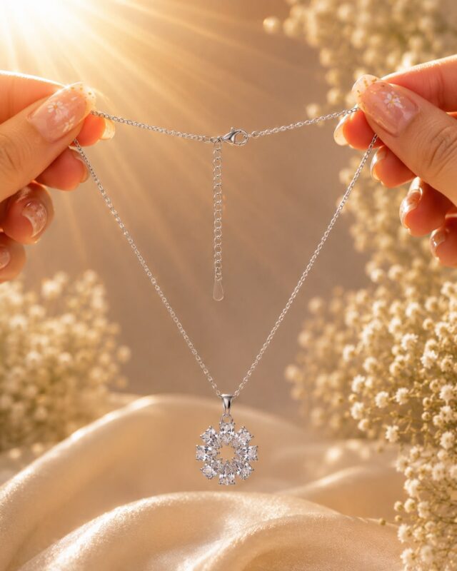 Snowflake Bloom Necklace for Women | Leenzara Jewels