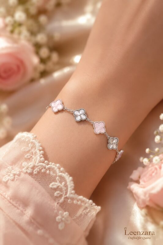 Blush Clover Charm Bracelet - Image 2