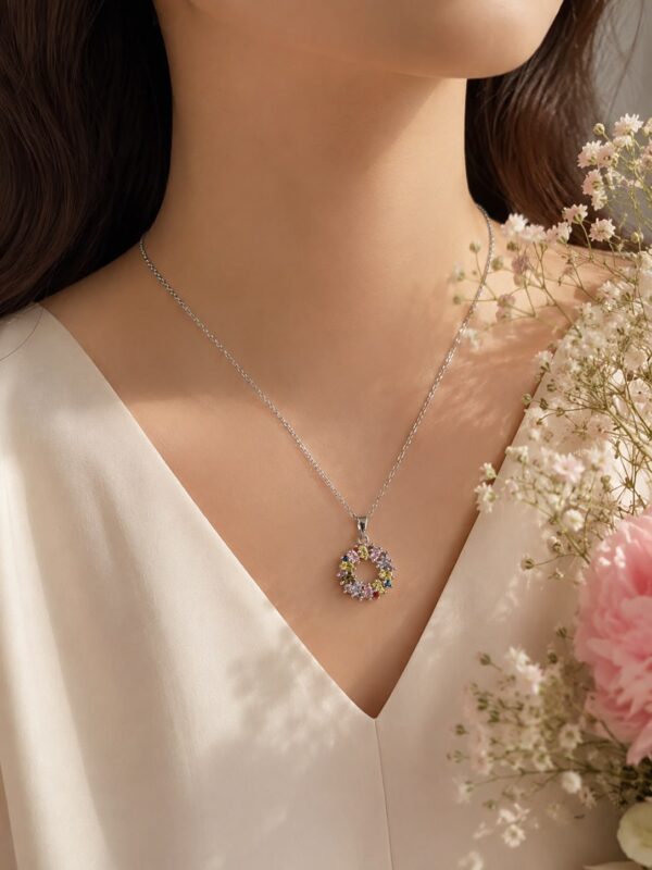 Multicolor Snowflake Bloom Necklace | Artificial Jewellery - Image 2