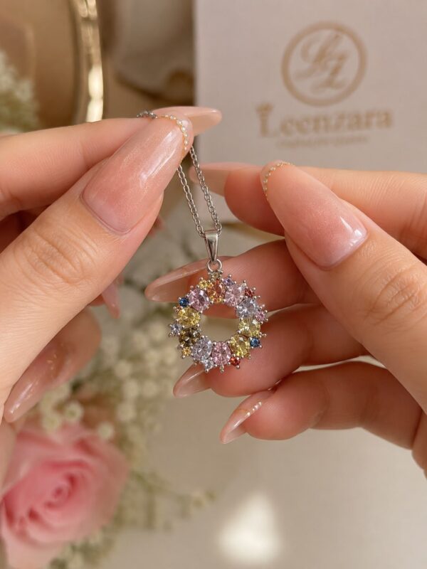 Multicolor Snowflake Bloom Necklace | Artificial Jewellery - Image 3