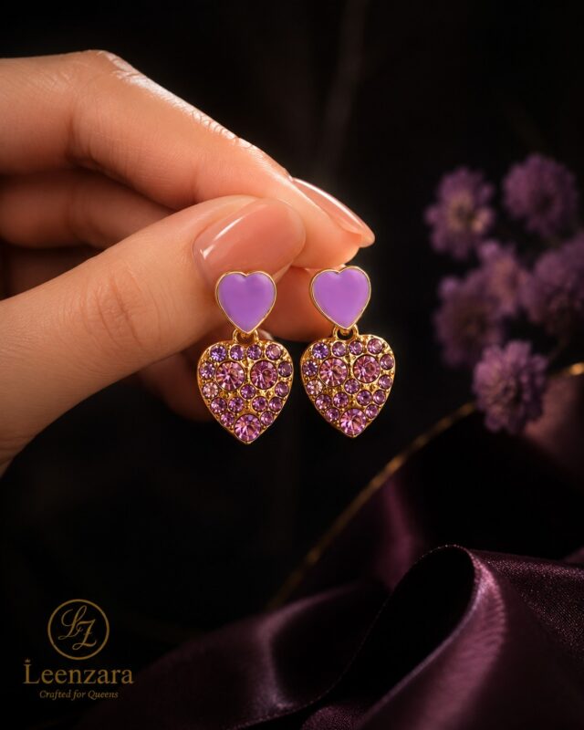 Women Purple Crystal Earring💜 - Image 4