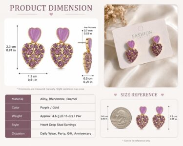 Women Purple Crystal Earring💜 - Image 3