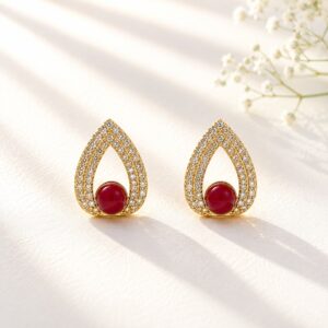 Leenzara Ruby Crystal Earrings