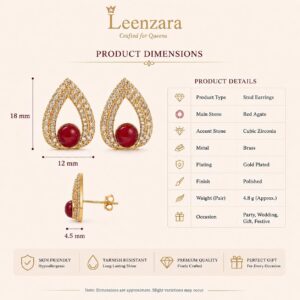 Leenzara Ruby Crystal Earrings - Image 4
