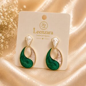 Green Grace Teardrop Earrings