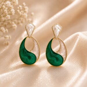 Green Grace Teardrop Earrings - Image 3