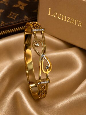 Leenzara Golden Crystal Infinity Bracelet