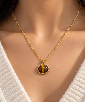 Golden Tiger Eye Pendent for Women | Leenzara Jewels