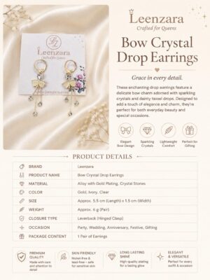 Floral Crystal Dangle Earrings |Buy Artificial Jewellery Online - Image 4