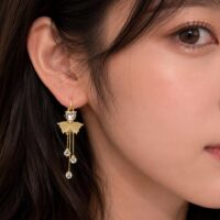 Floral crystal dangle earrings