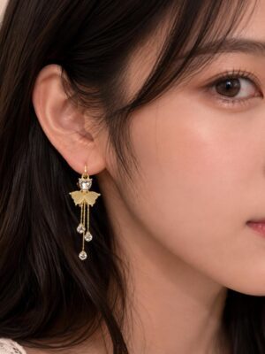 Floral crystal dangle earrings