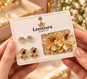 3 pair stud earrings